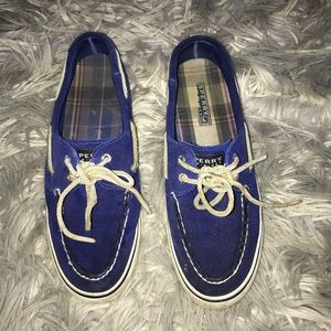 Sperry boat shoes; blue velvet